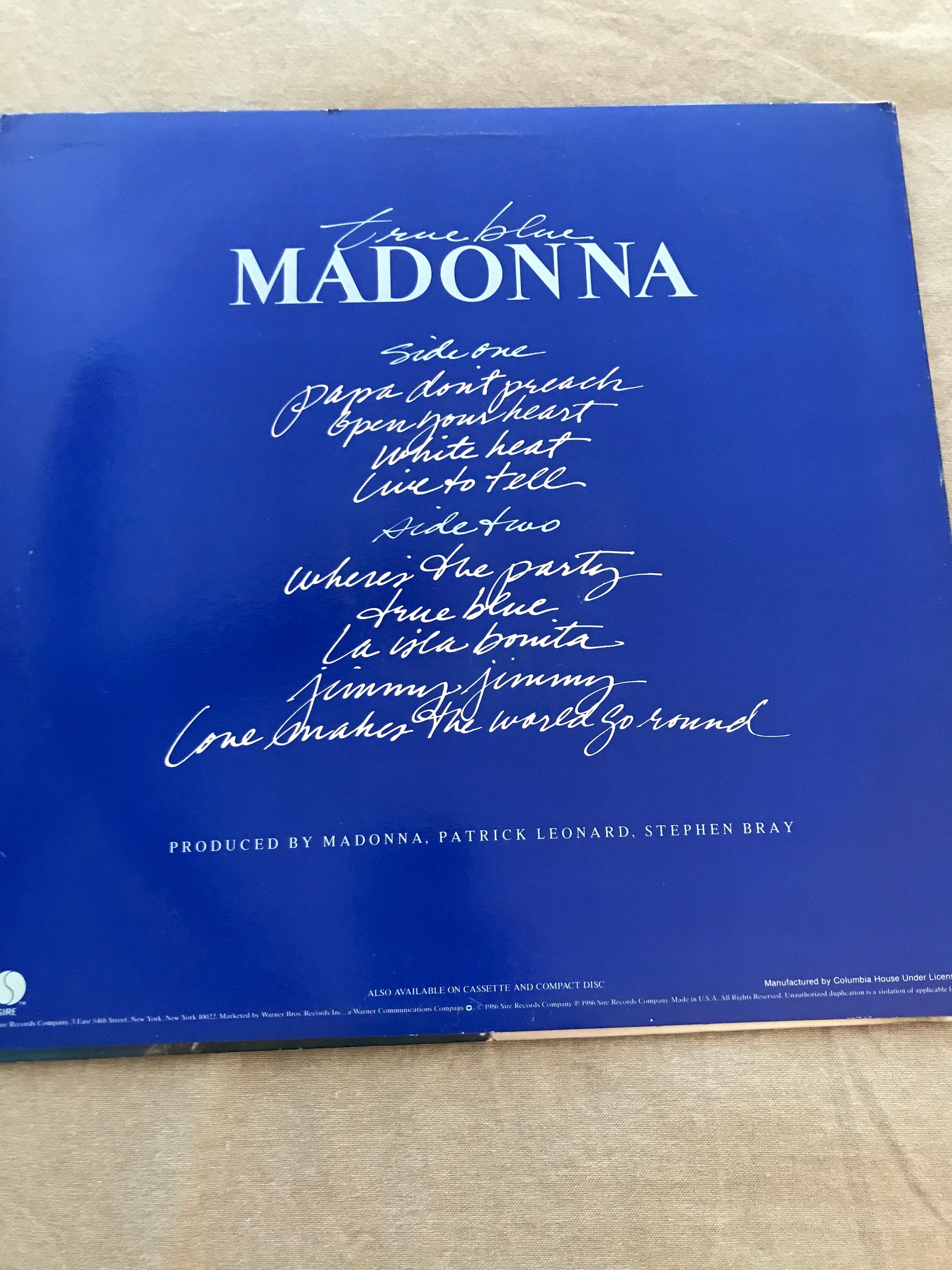 Madonna Signed Autographed Album True Blue COA hologram