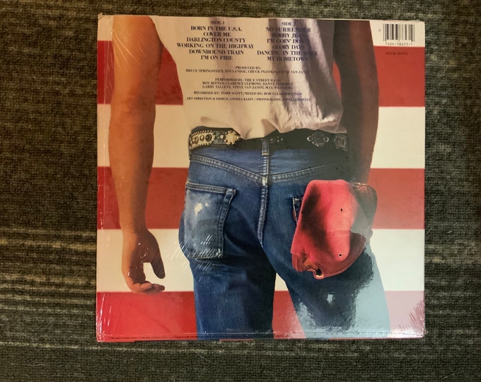 Bruce Springsteen vinylmrecord “Born in the USA” in shrink wrap with hype sticker