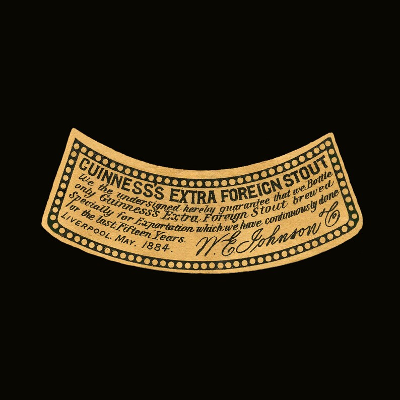 Imágenes de la marca Guinness Stout vintage: Publicidad de alcohol restaurada (descarga digital) imagen 4