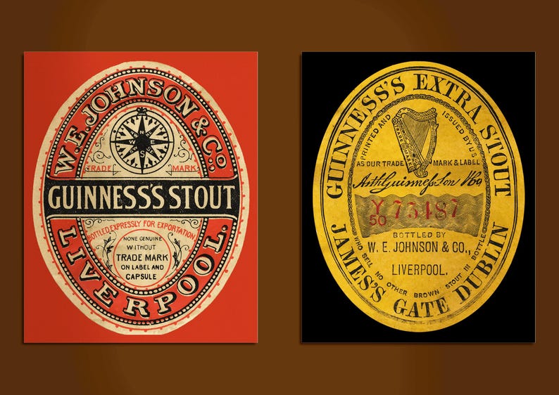 Imágenes de la marca Guinness Stout vintage: Publicidad de alcohol restaurada (descarga digital) imagen 7
