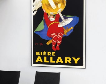 Póster vintage de cerveza francesa Bière Allary: Anuncio restaurado de la década de 1920 (descarga digital)