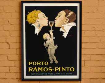 Póster vintage del vino Porto Ramos-Pinto de René Vincent (descarga digital)