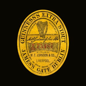 Imágenes de la marca Guinness Stout vintage: Publicidad de alcohol restaurada (descarga digital) imagen 3