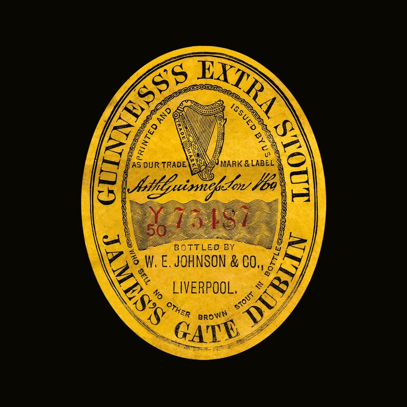Imágenes de la marca Guinness Stout vintage: Publicidad de alcohol restaurada (descarga digital) imagen 3