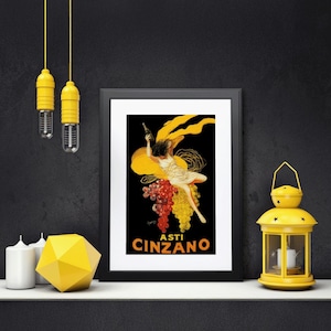 Vintage Französisches Weinplakat ASTI CINZANO Von Leonetto Cappiello 1910, Wandkunst, Vintage Plakat, Alkoholwerbung, Wohnkultur