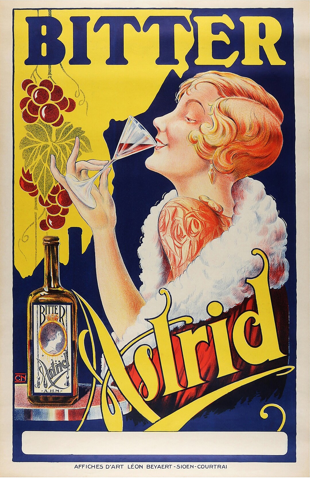 Vintage Belgian Liquor Poster Titled Bitter Astrid Circa 1910-1925 Digital  Download, Vintage Wall Art, Digital Reproduction 