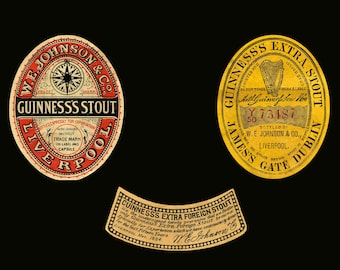 Vintage Guinness Stout Trademark Images: Restored Alcohol Advertising (Digital Download)