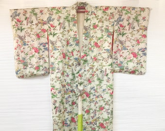 Pretty 1920s woven and printed silk Kimono