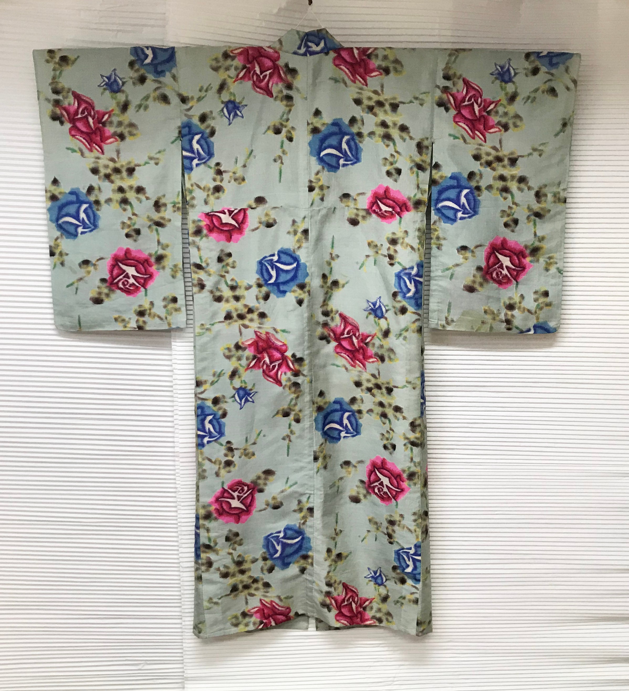 Vintage Floral Rose Silk Meisen Kimono - Etsy