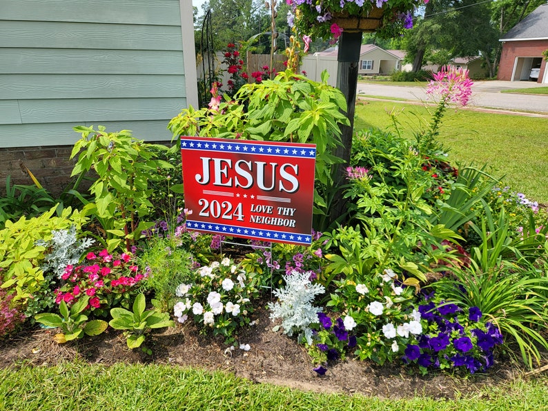 Jesus 2024 Political Yard Sign Etsy
