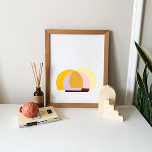 Sunny prism — Midcentury art, minimalist painting, midcentury modern art, color block painting, geometric painting