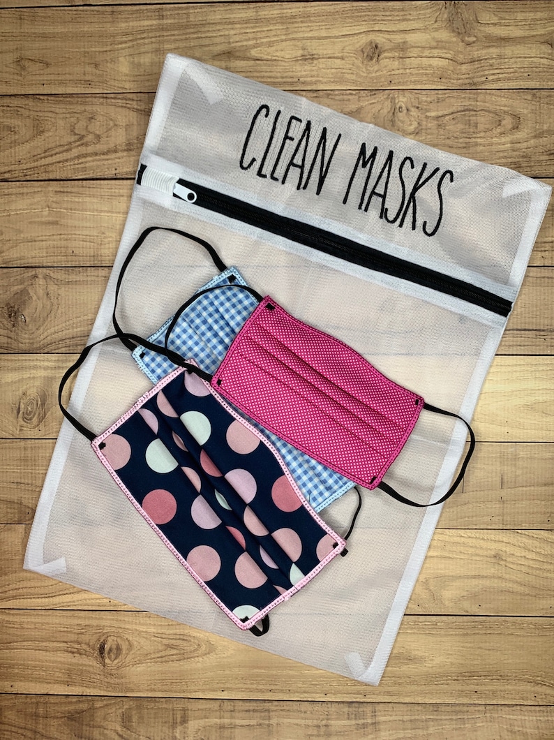 Set of Clean and Dirty Face Mask Mesh Laundry Bags Used for Etsy