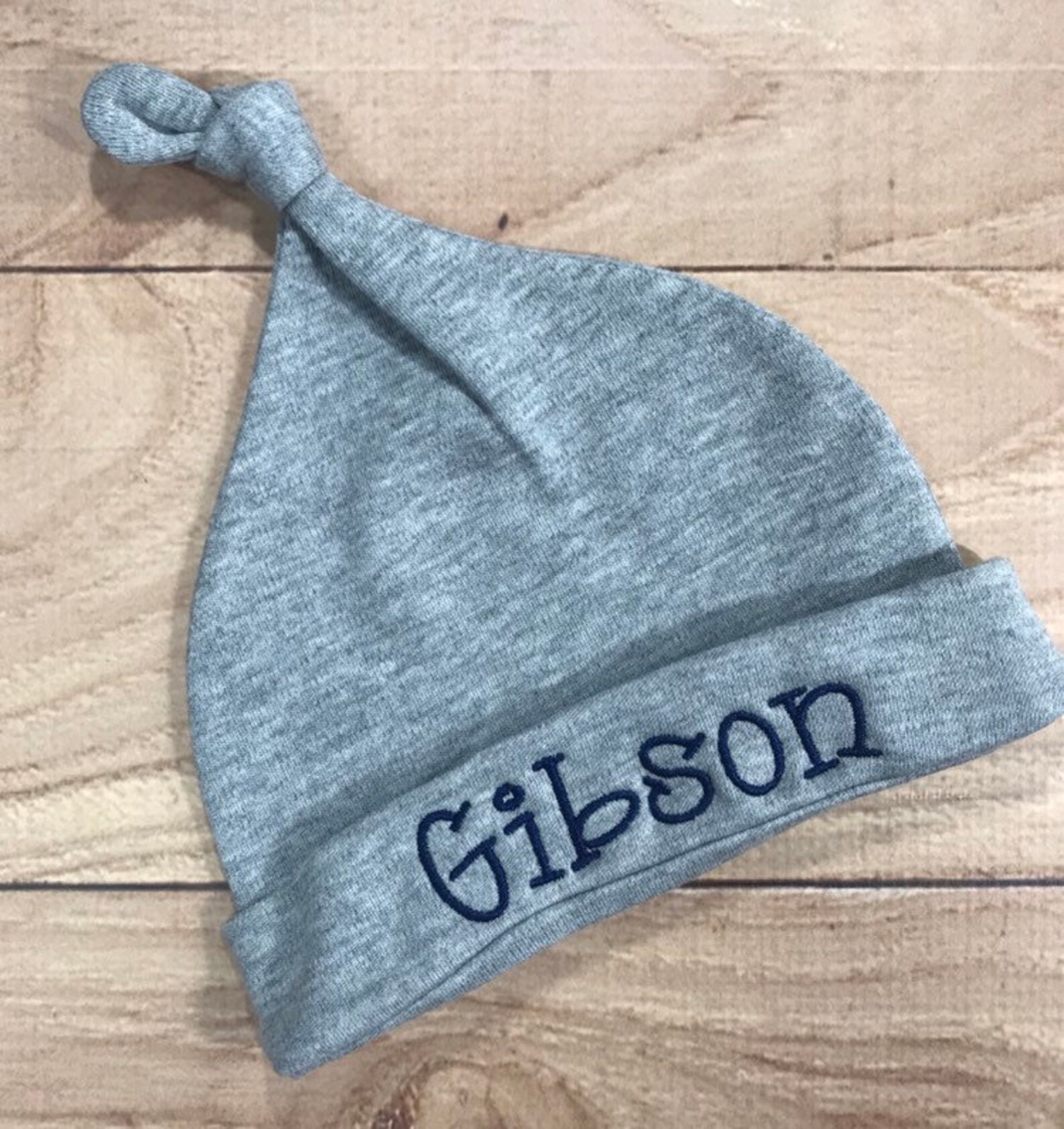 Newborn Gown and Knot Hat Monogrammed Embroidered Coming Etsy