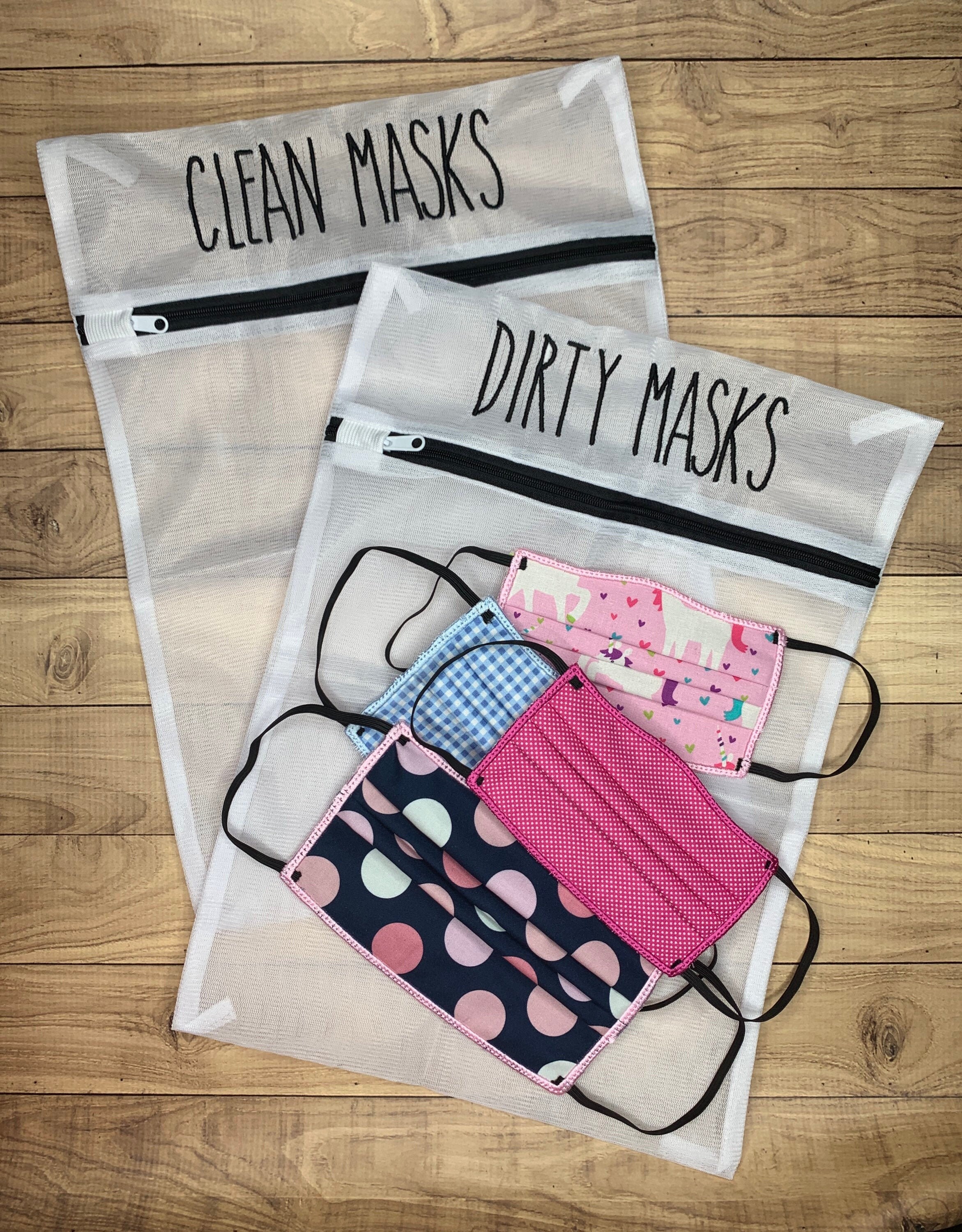 Set of Clean and Dirty Face Mask Mesh Laundry Bags - used for washabl…