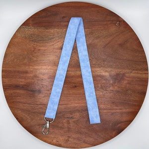 Sky Blue Tonal Fabric Lanyards, Simple, Plain, Pastel, Keychain, Key Fob, Wristlet, Teacher Gift, ID Badge Holder, Breakaway