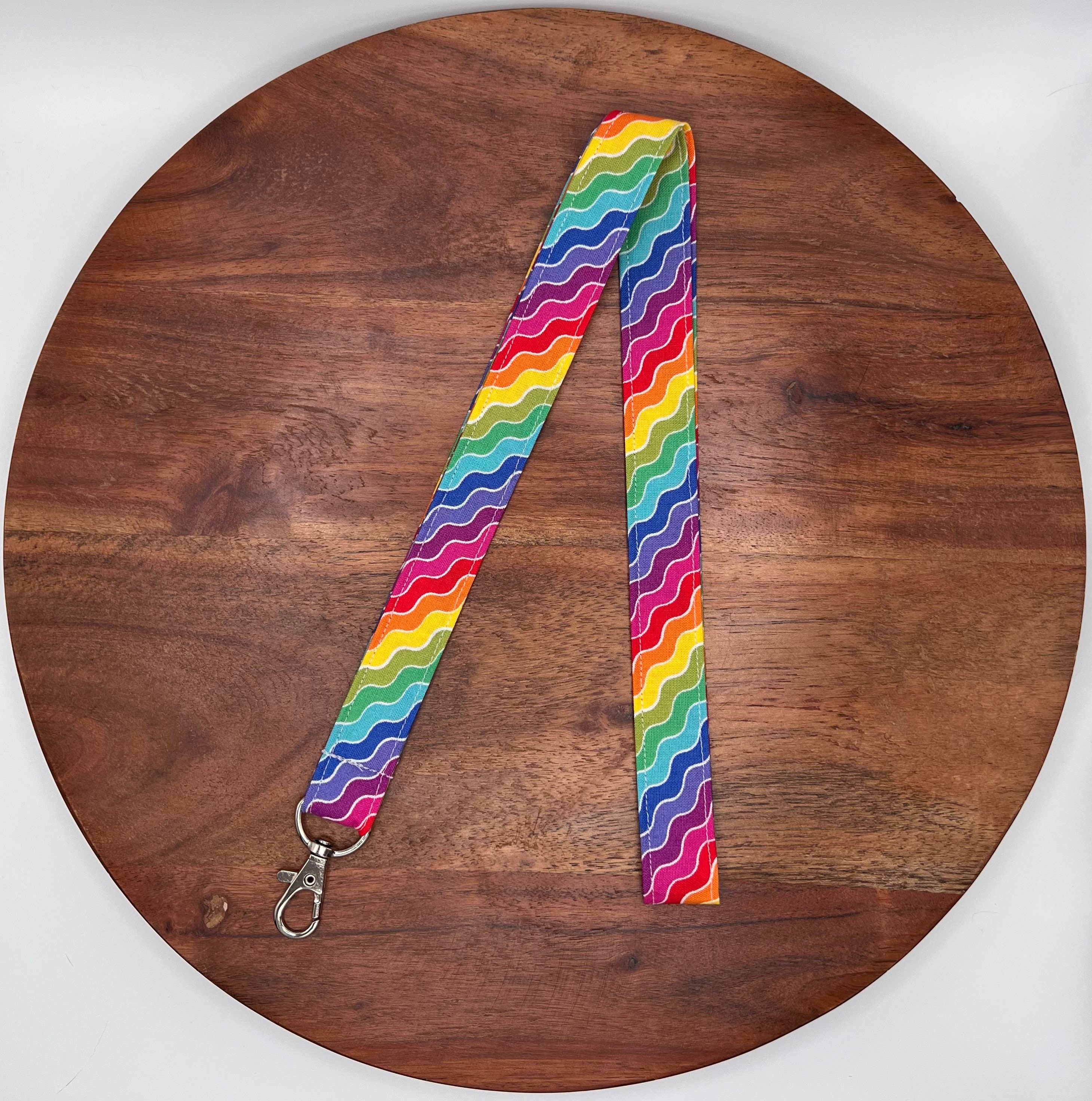 ID Badge Holder Lgbt Pride NHS Rainbow Striped Lanyard For Keys - View #2