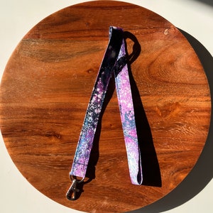 Galaxy Sparkle Stoff Lanyard, Sterne, Weltraum, Glitter, Ausweishalter, Schlüsselanhänger, Armband, Lehrer Geschenk, Ausreißer