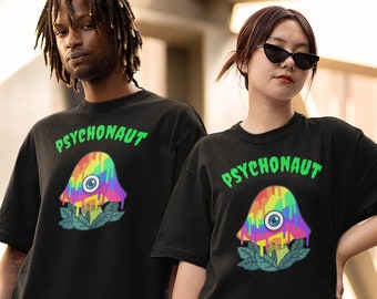 Psychonaut  T Shirt - Altered states of consciousness - Mediation, psychedelics, DMT, LSD, Acid, Liberty cap, Cannabis, Marijuana