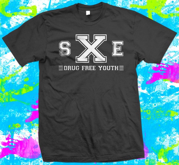 Straight Edge Drug Free Youth - T Shirt - 4 colour options - Small to 3XL