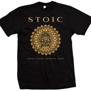 Stoic Virtues - T Shirt - Wisdom Justice Courage Moderation - Plato Socrates