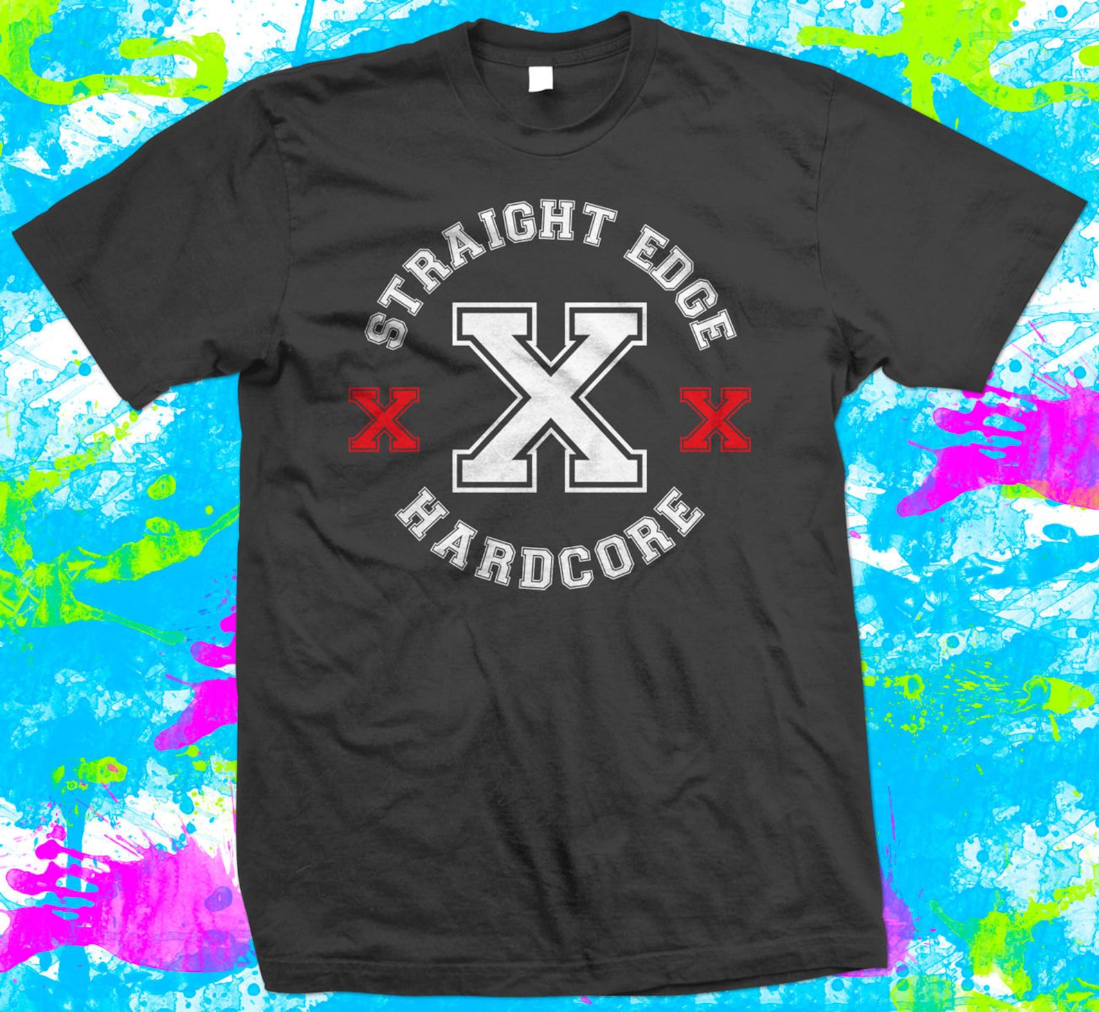 Straight Edge Hardcore T Shirt 4 colour options Small to image 1 