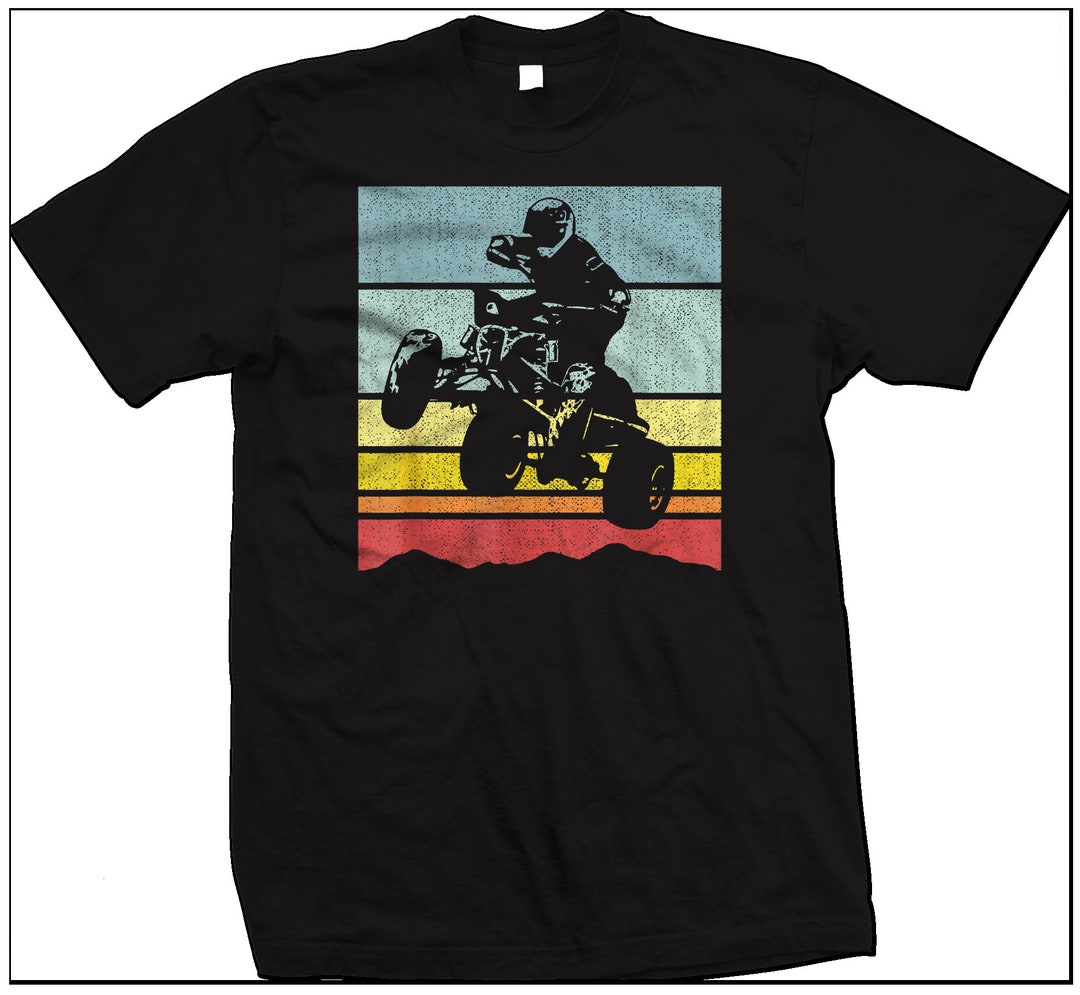 Retro Flying ATV Quad T Shirt - ATV T Shirt - 4 Wheeler T Shirt - Quad ...