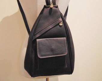 Small Brown Leather Backpack Purse: Handmade Shoulder Bag