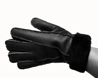 Warme Rote Schaffell Lammfell Handschuhe Handgefertigte Gre S fr Damen  von Katz Leather - Etsy sterreich