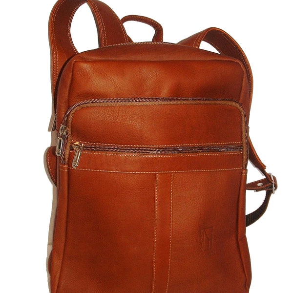 Genuine Leather Backpack, SUPER LIGHT and SOFT, Unisex , color Tan, Handmade by Ben Katz Free Shipping to United States and Canada.