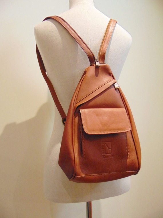 Fioretta Italian Genuine Leather Top Handle Backpack Handbag For Women - Tan  Brown | Women leather backpack, Italian leather handbags, Bags