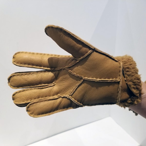 Guantes de piel de oveja de color camel cálido hechos a mano talla S-M-L para mujer por Katz Leather