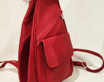 Borsa a tracolla Zara color Rosso - Vera Pelle Made in italy