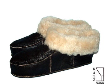 Genuine Sheepskin Slippers Hand Crafted for Women and Men with Natural Shearling by Katz Leather