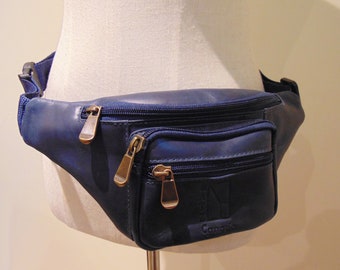 blue fanny pack