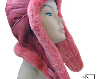 Pink Aviator Hat - Etsy