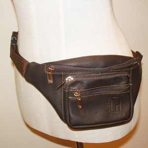 Echt Leder Gürteltasche Hip Bag Fanny Pack Gürteltasche Festival Tasche Aus Vollrindleder von Katz Leather in der Farbe Dunkelbraun
