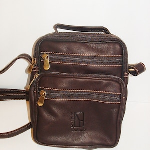 Bolso bandolera pequeño de cuero genuino, bolso de cuero pequeño unisex, cartera de bolso de cuero para hombres, bolso hecho a mano, organizador de cuero