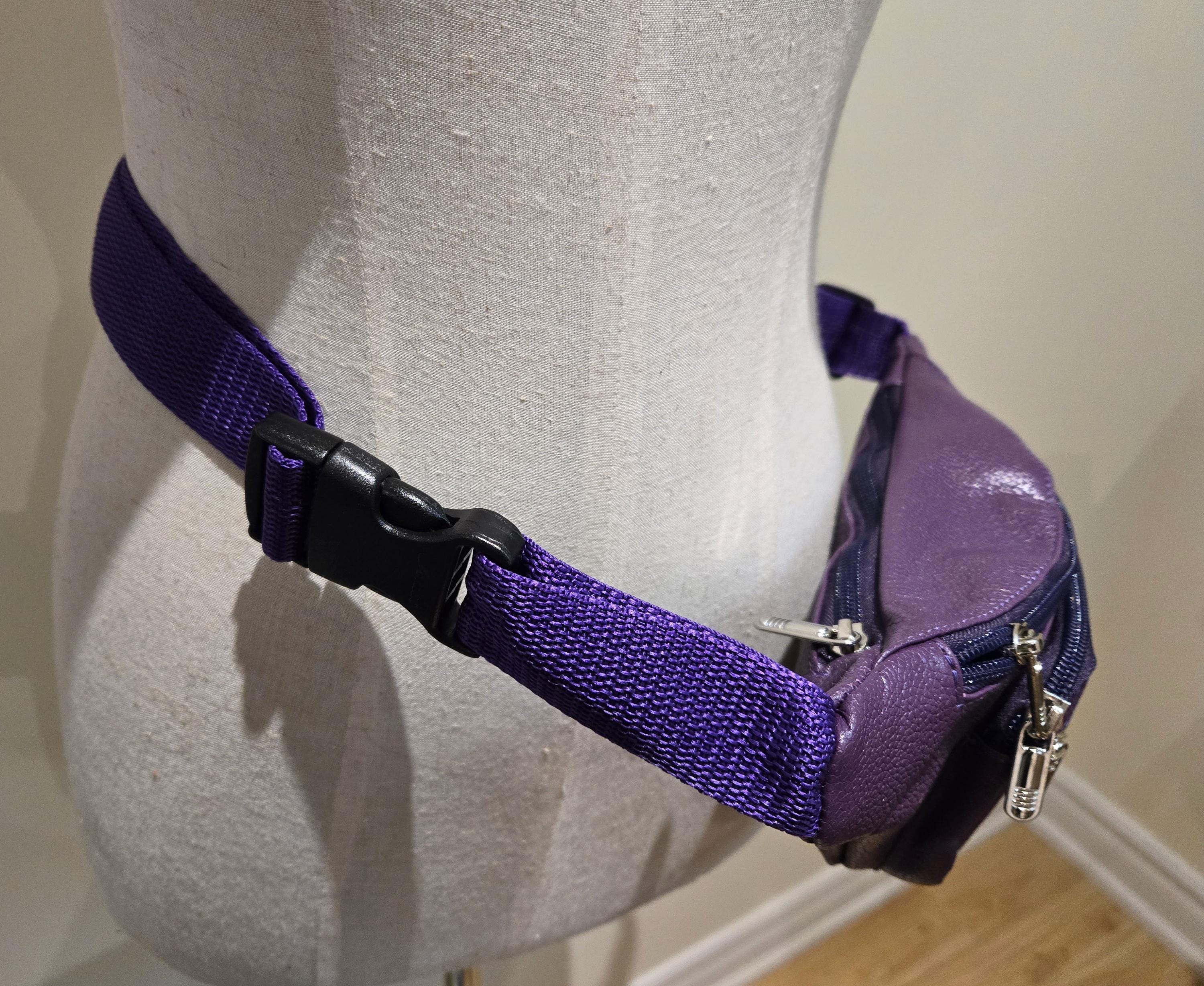 PURPLE Leather Fanny Pack Belt Bag Waist Bag Hip Bag