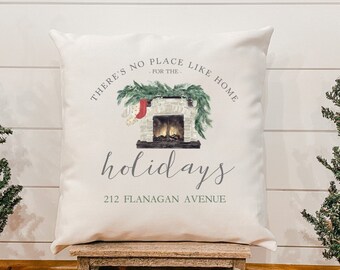 HOME For the Holidays Personalized Street Name Pillow * Housewarming Gift * New House Gift * Settlement Gift * Christmas Settlement