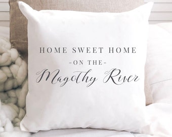 PERSONALIZED Home Sweet Home Pillow * Beach House Decor * Lake House Decor * Vacation House Decor * Housewarming Gift * Decorative Throw