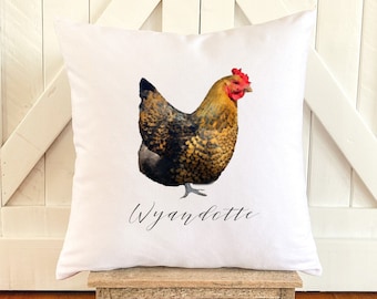 Wyandotte Pillow* Chicken Pillow * Chicken Gift * Backyard Chickens * Chicken Breeds * Chicken Art * Chicken Decor * Chicken Mom Gift