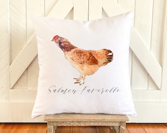 Salmon Faverolle Pillow * Chicken Pillow * Chicken Gift * Backyard Chickens * Chicken Breeds * Chicken Art * Chicken Decor