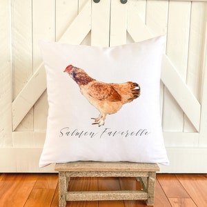 Salmon Faverolle Pillow Chicken Pillow Chicken Gift Backyard Chickens Chicken Breeds Chicken Art Chicken Decor image 1