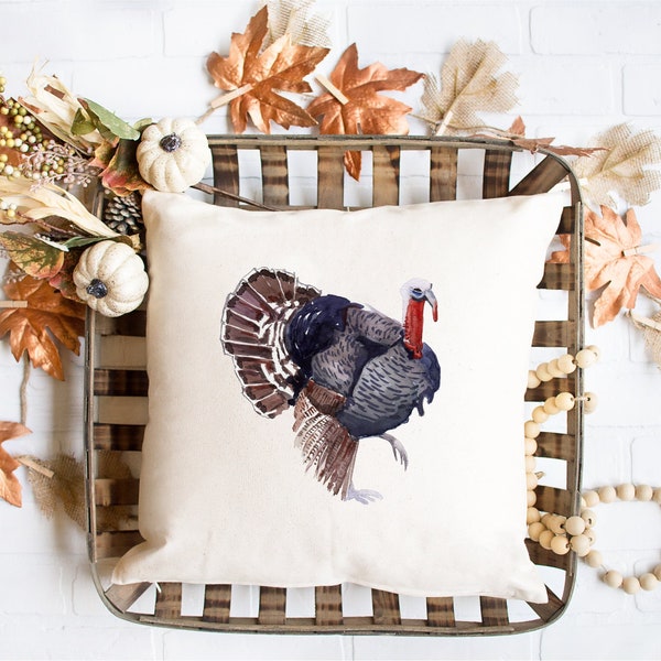 Vintage Classic Turkey Thanksgiving Pillow * Classic Thanksgiving Decor * Holiday Thanksgiving Hostess Gift * Pilgrim Decor * Turkey Decor