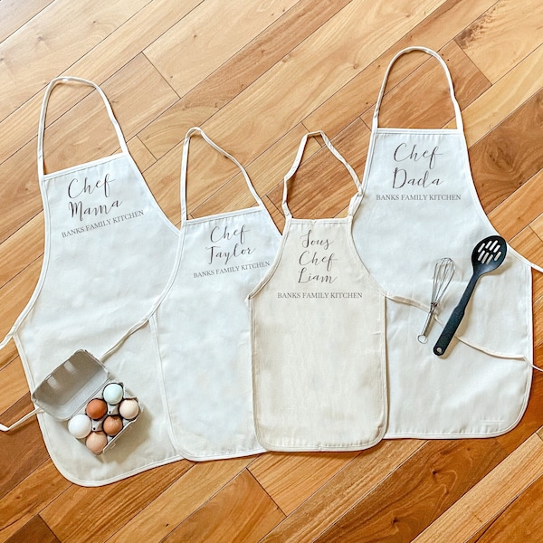 PERSONALIZED Family Apron Set * Parent & Child Apron Set * Toddler Apron * Kids Cooking * Kids Custom Apron * Matching Aprons * Kids Baking