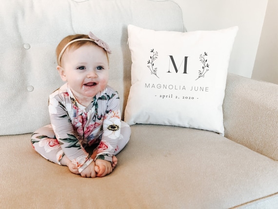 Baby pillow top with name