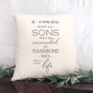 Almohada de una mujer con todos los hijos * Regalo para mamá * Regalo de hijo * Regalo de papá * Regalo del día de la madre * Almohada de granja * Mamá de niño * Mamá de niños