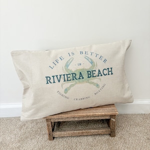 PERSONALIZED Life Is Better In... Pillow * Blue Crab Pillow * Maryland Decor * Maryland Blue Crab