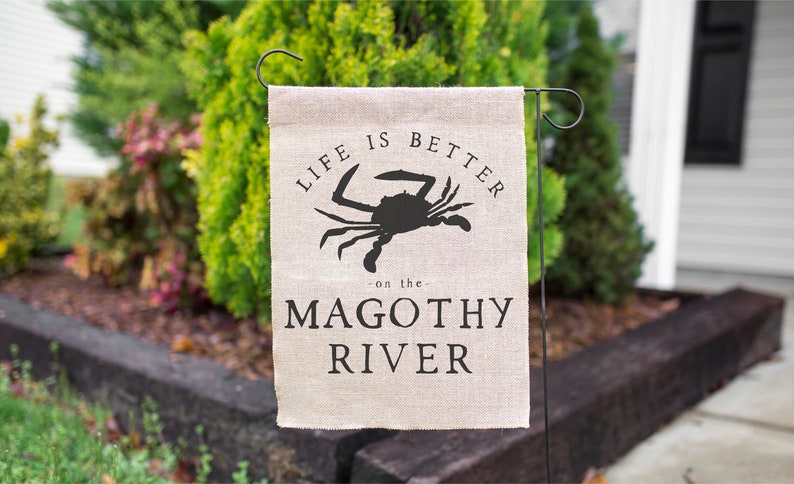 CUSTOMIZED Life Is Better On The... Garden Flag Magothy River Chesapeake Bay Beach House Flag Lake House Flag Patio Garden Decor image 1