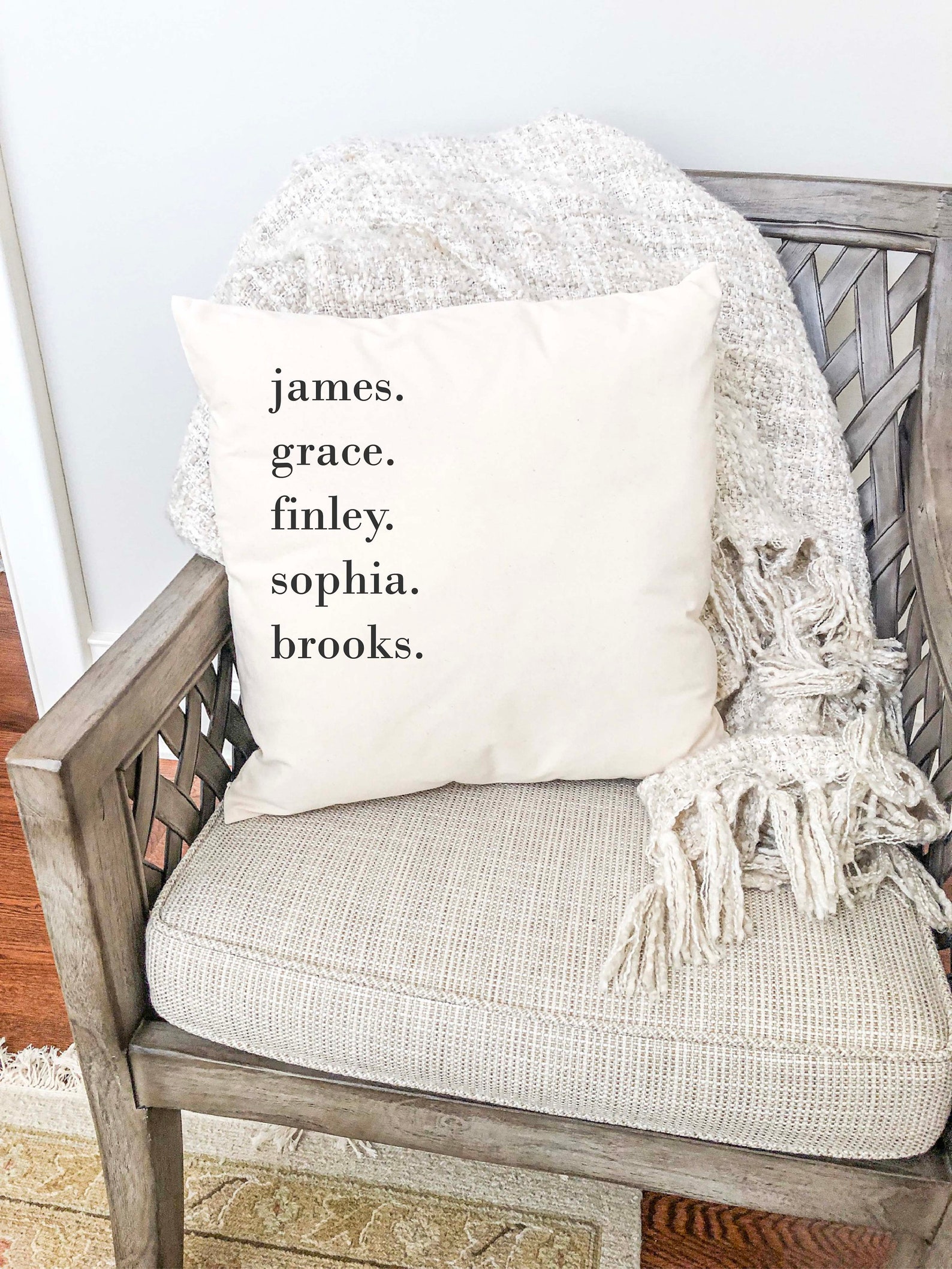 PERSONALIZED Family Name Pillow 17x17 Pillow First Name Etsy